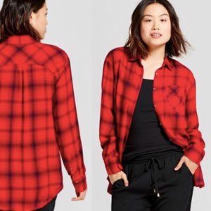 A NEW DAY x Target Red Shadow Plaid Flannel Shirt